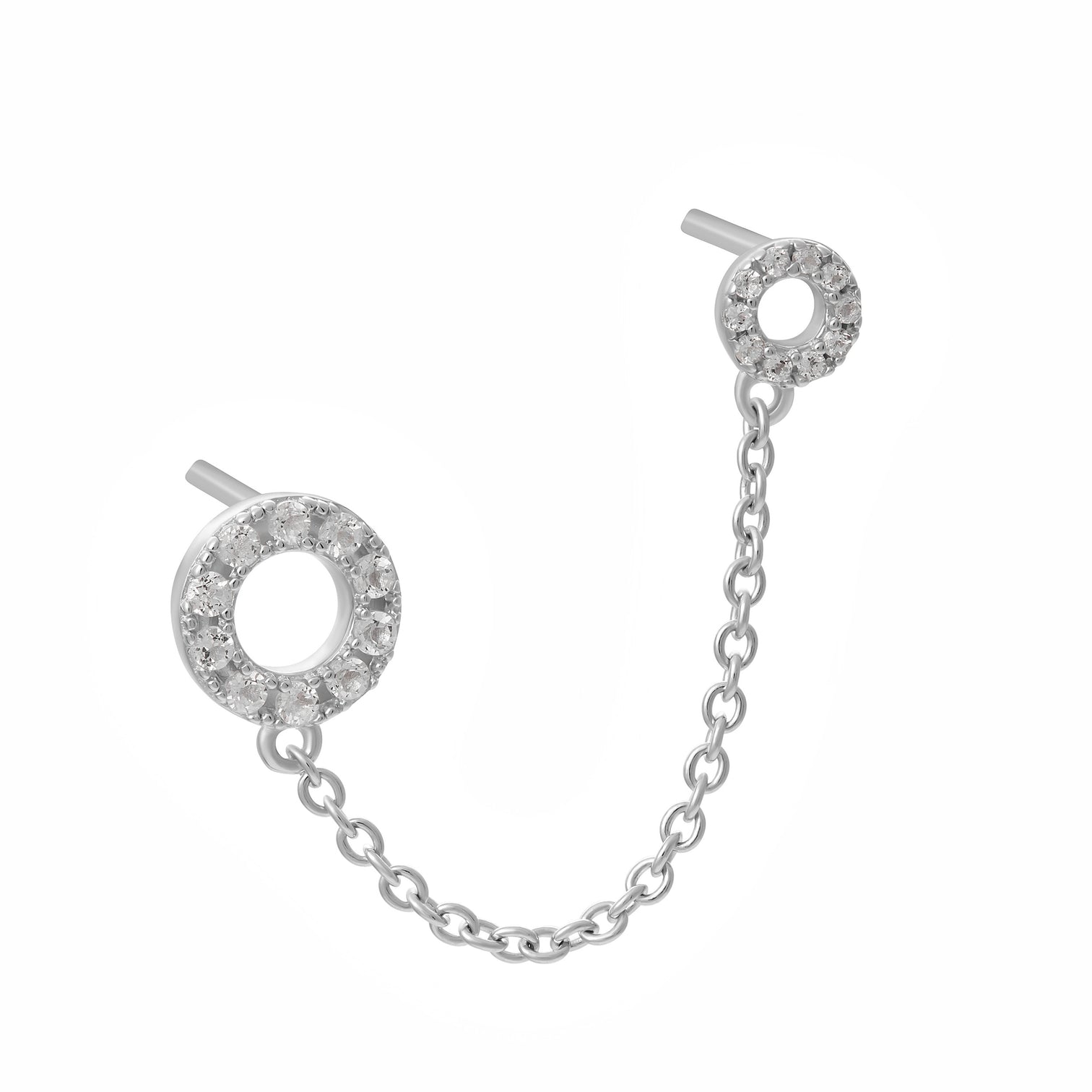 Sterling Silver Halo Double Post Earring - Samuel Perry