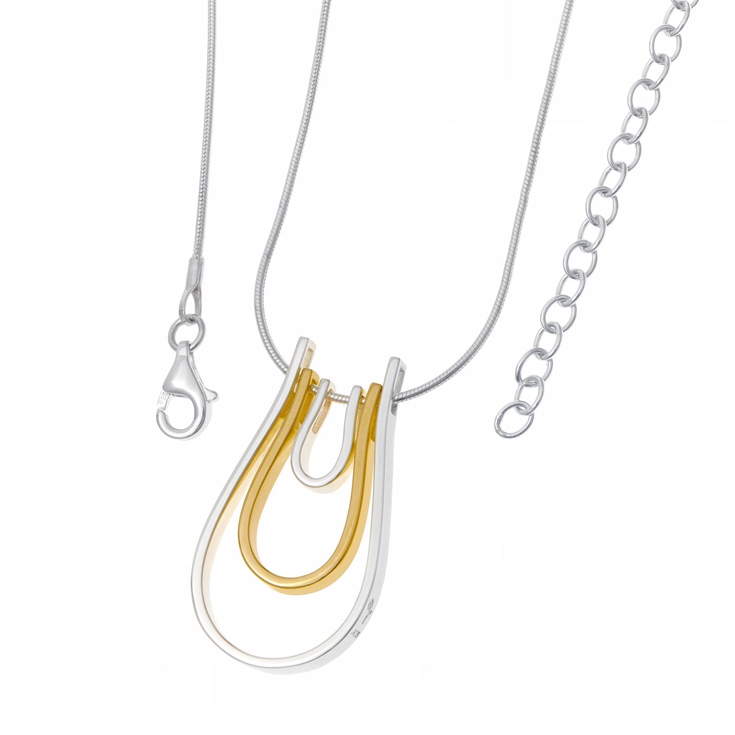 Sterling Silver Horse Shoe Tri Petal Pendant - Samuel Perry