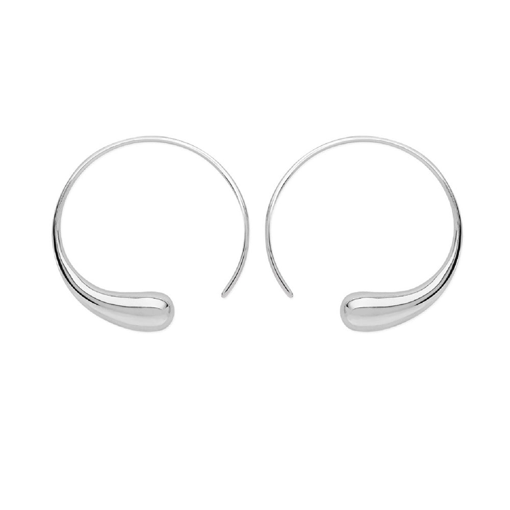 Sterling Silver Large Luna Hoop Earrings - Samuel Perry