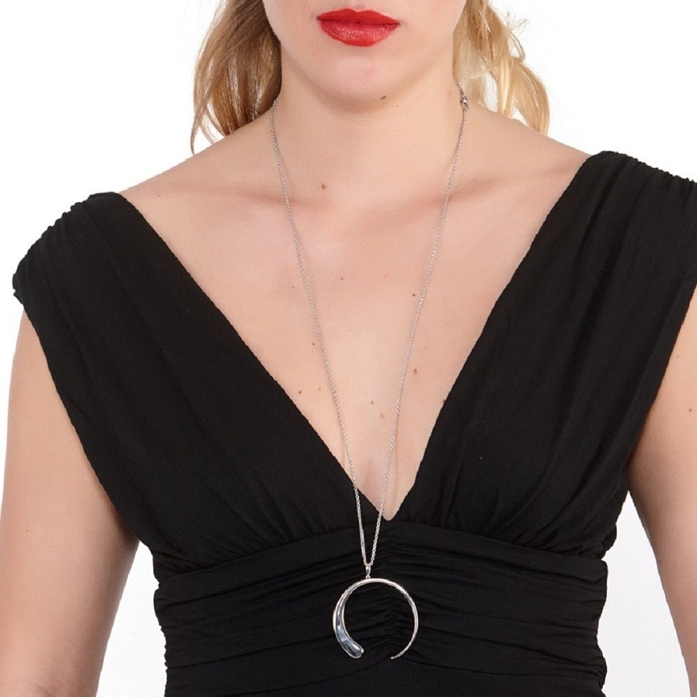 Sterling Silver Large Luna Pendant - Samuel Perry