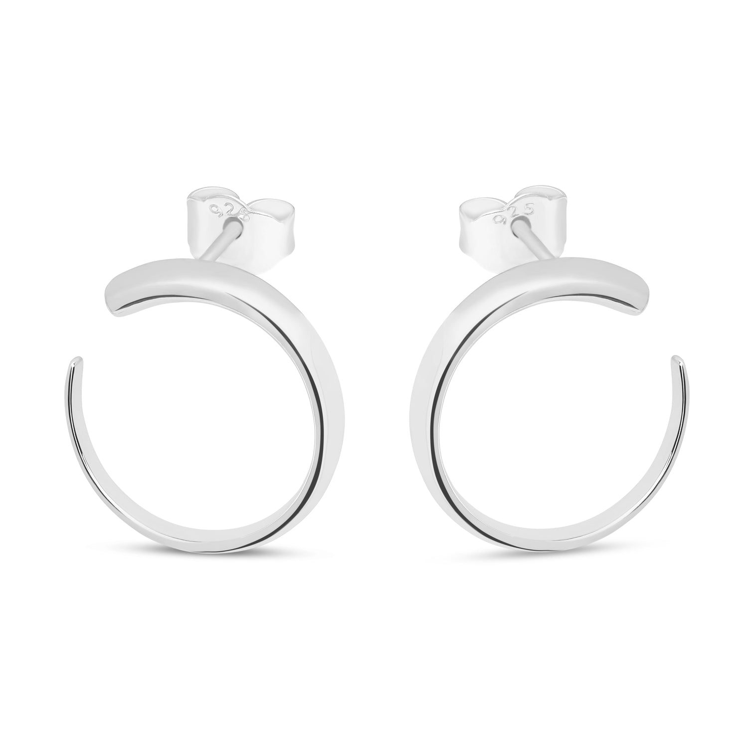 Sterling Silver Large Luna Studs - Samuel Perry