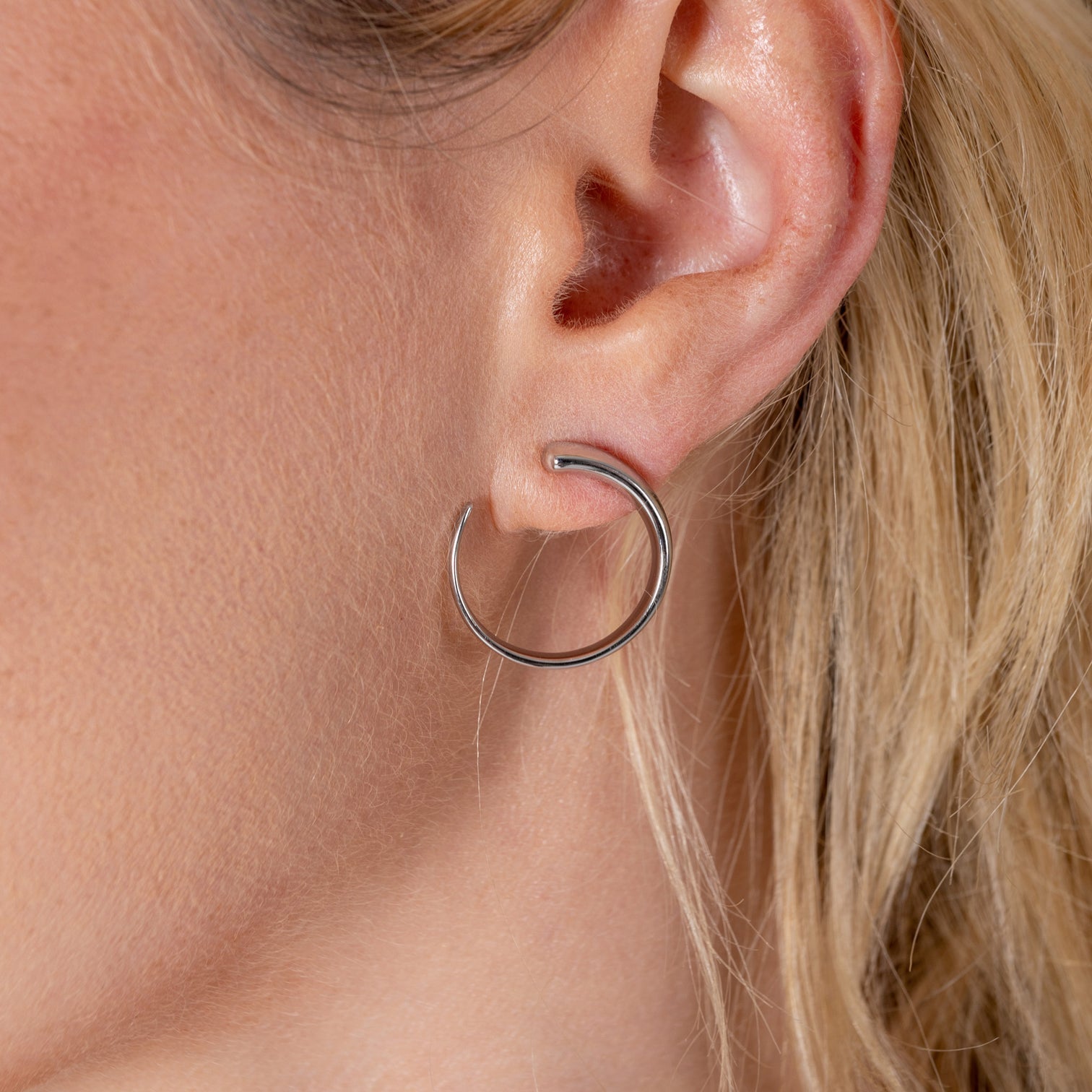 Sterling Silver Large Luna Studs - Samuel Perry
