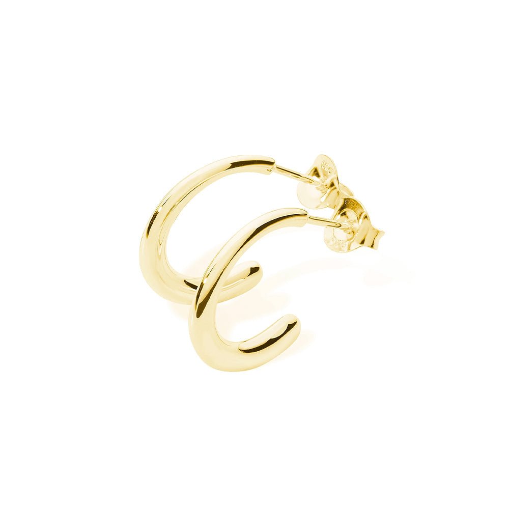 Sterling Silver Mini Drip Hoops in Gold Vermeil - Samuel Perry