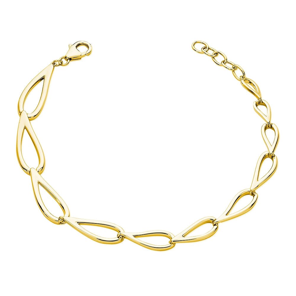 Sterling Silver Petal Bracelet in Gold Vermeil - Samuel Perry
