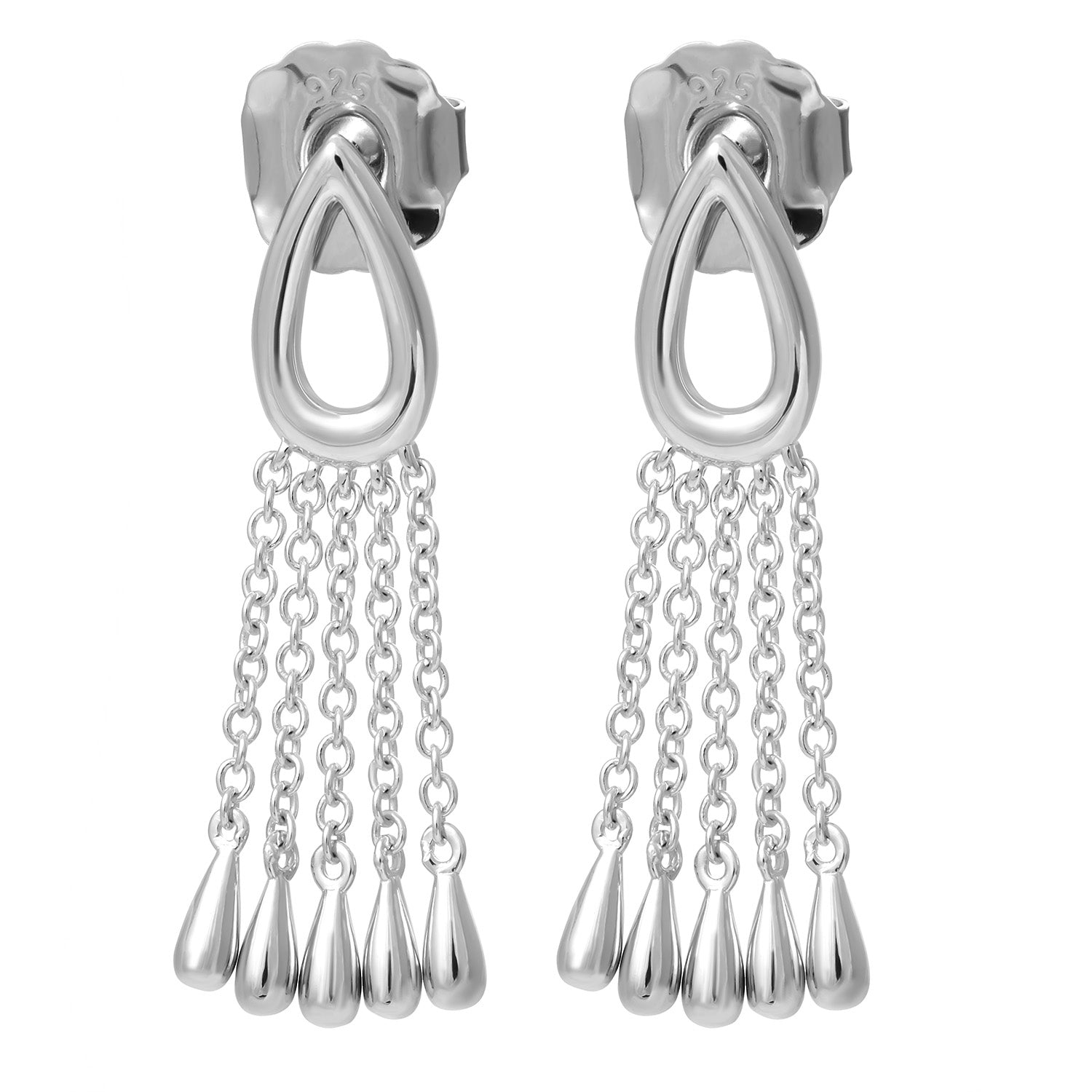 Sterling Silver Petal Chandelier Earrings - Samuel Perry