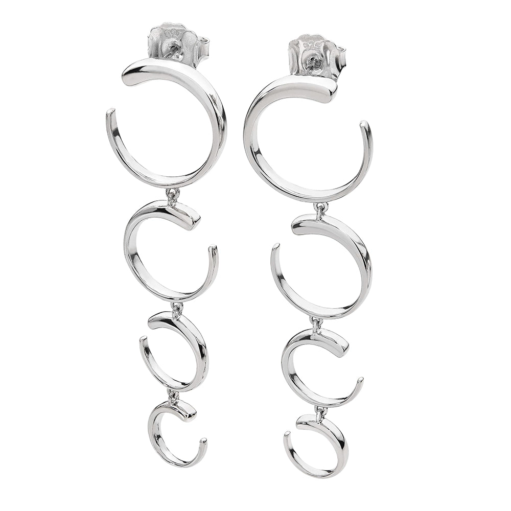 Sterling Silver Quarter Luna Earrings - Samuel Perry