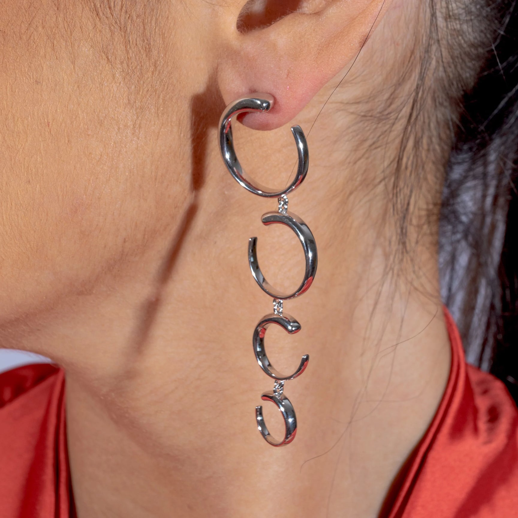 Sterling Silver Quarter Luna Earrings - Samuel Perry