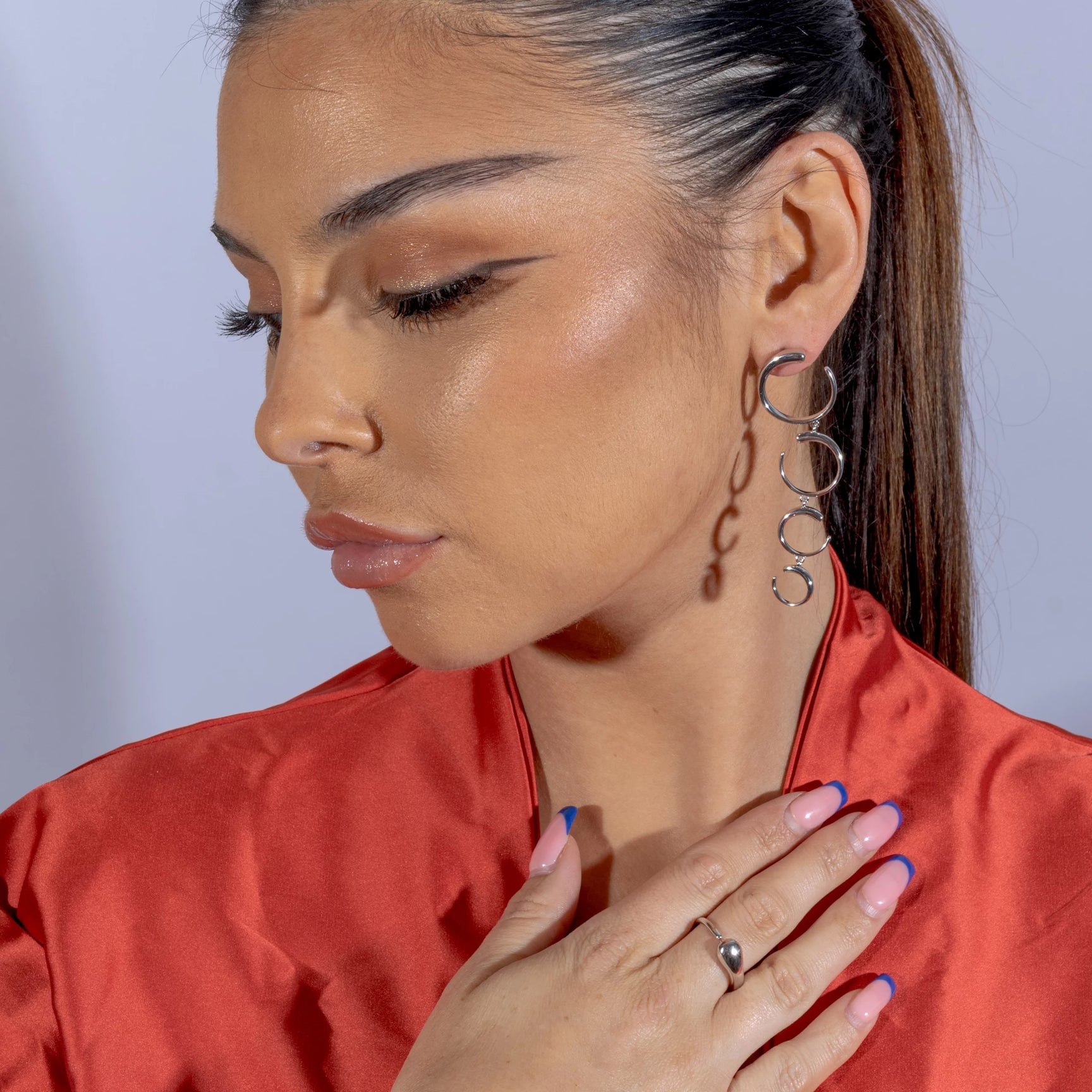 Sterling Silver Quarter Luna Earrings - Samuel Perry