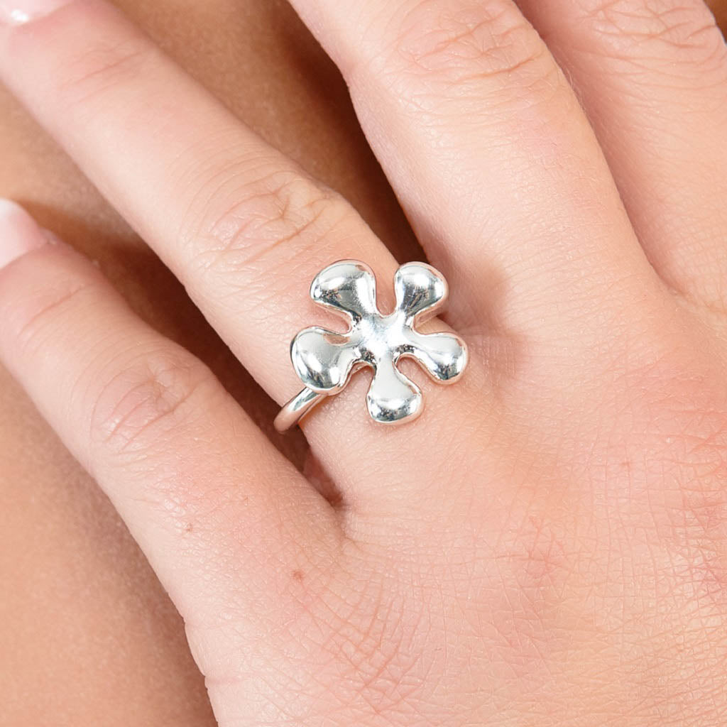 Sterling Silver Raised Splash Ring - Samuel Perry