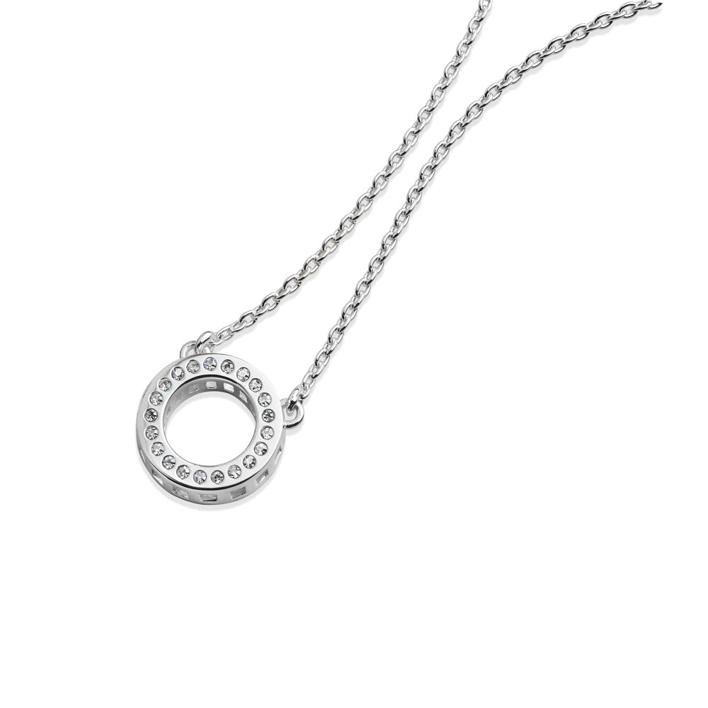Sterling Silver Round Art Deco Pendant - Samuel Perry