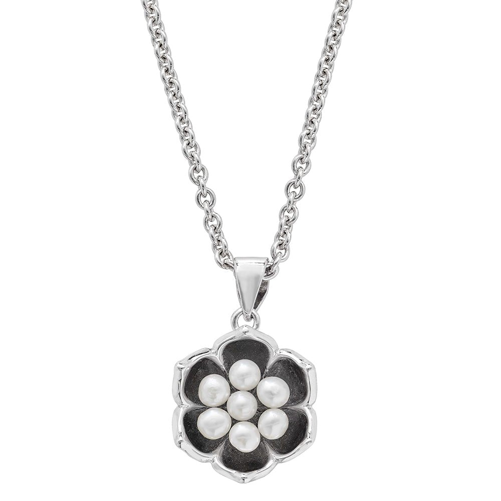 Sterling Silver Royal Pearl Flower Pendant - Samuel Perry