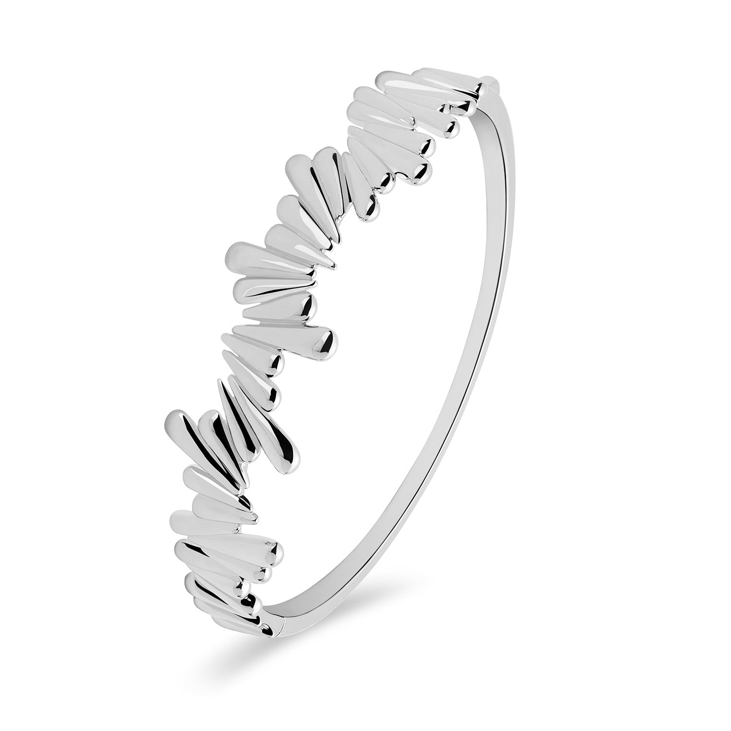 Sterling Silver Shard Bangle with Hinge - Samuel Perry