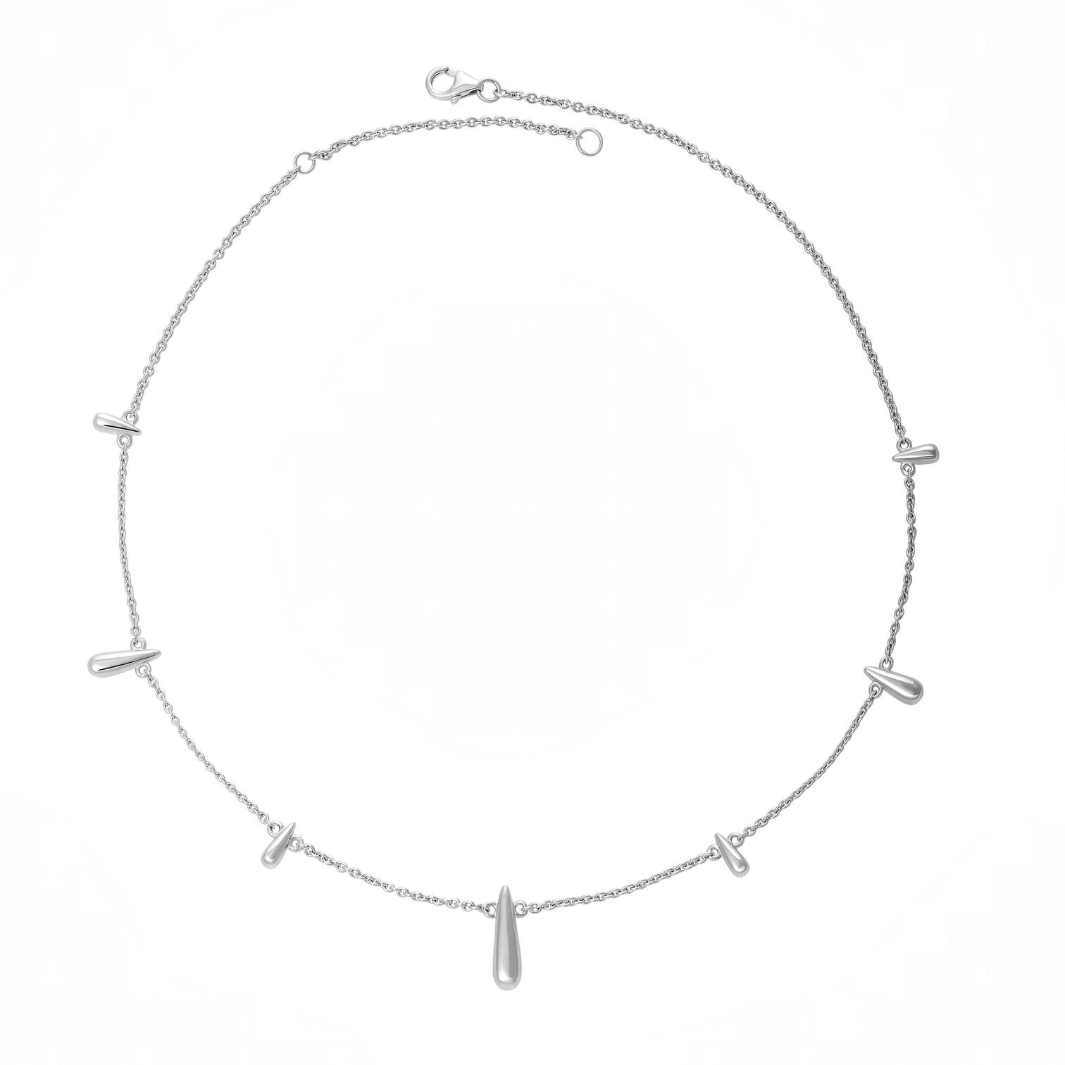 Sterling Silver Shard Station Necklace - Samuel Perry
