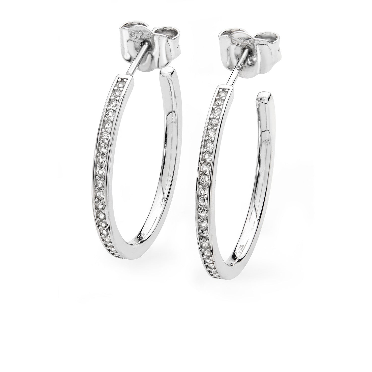 Sterling Silver Skinny Drip Medium Hoop - Samuel Perry