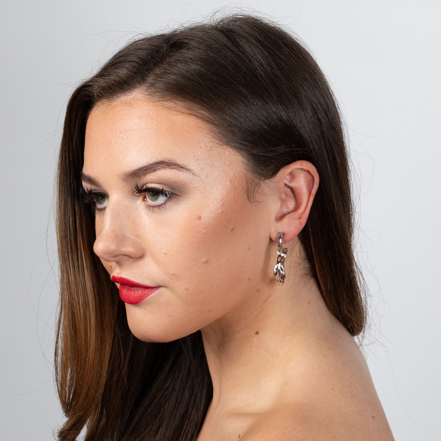 Sterling Silver Splash Wave Hoops - Samuel Perry