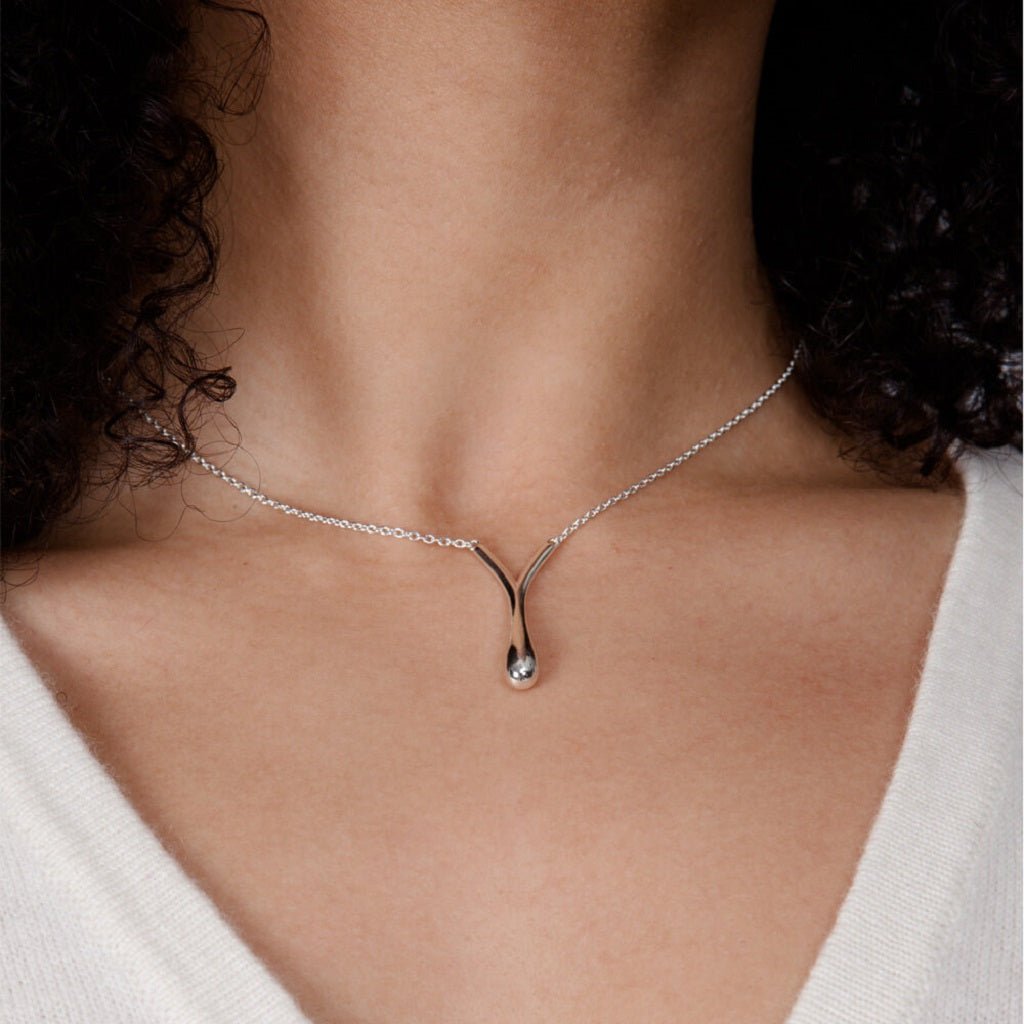 Sterling Silver V Drip Pendant - Samuel Perry
