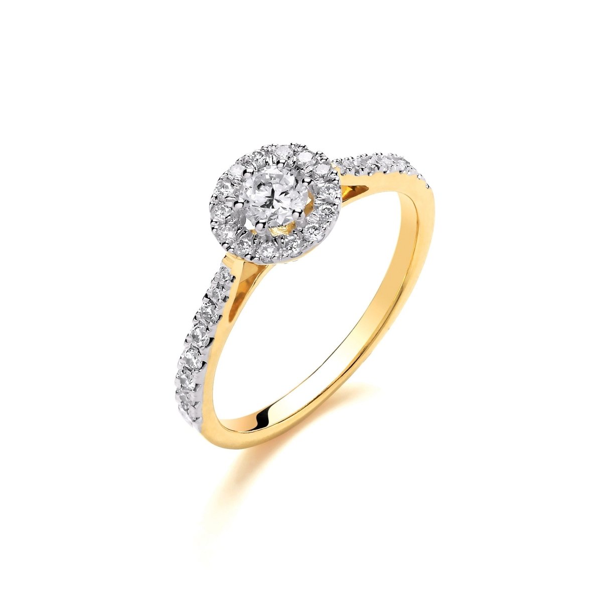 18ct Gold 0.50ct Diamond Halo Ring - Samuel Perry