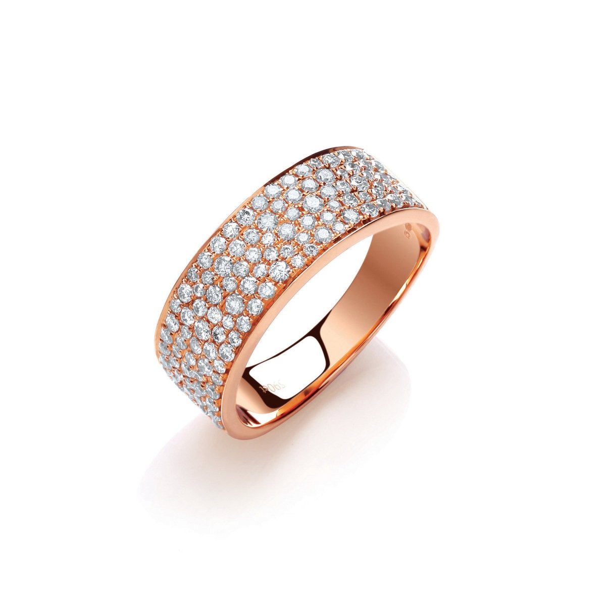 18ct Rose Gold 0.60ct Diamond Pavé Set Ring - Samuel Perry