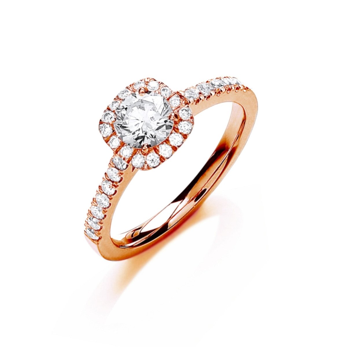 18ct Rose Gold 0.80ct Diamond Certificated Engagement Ring - Samuel Perry