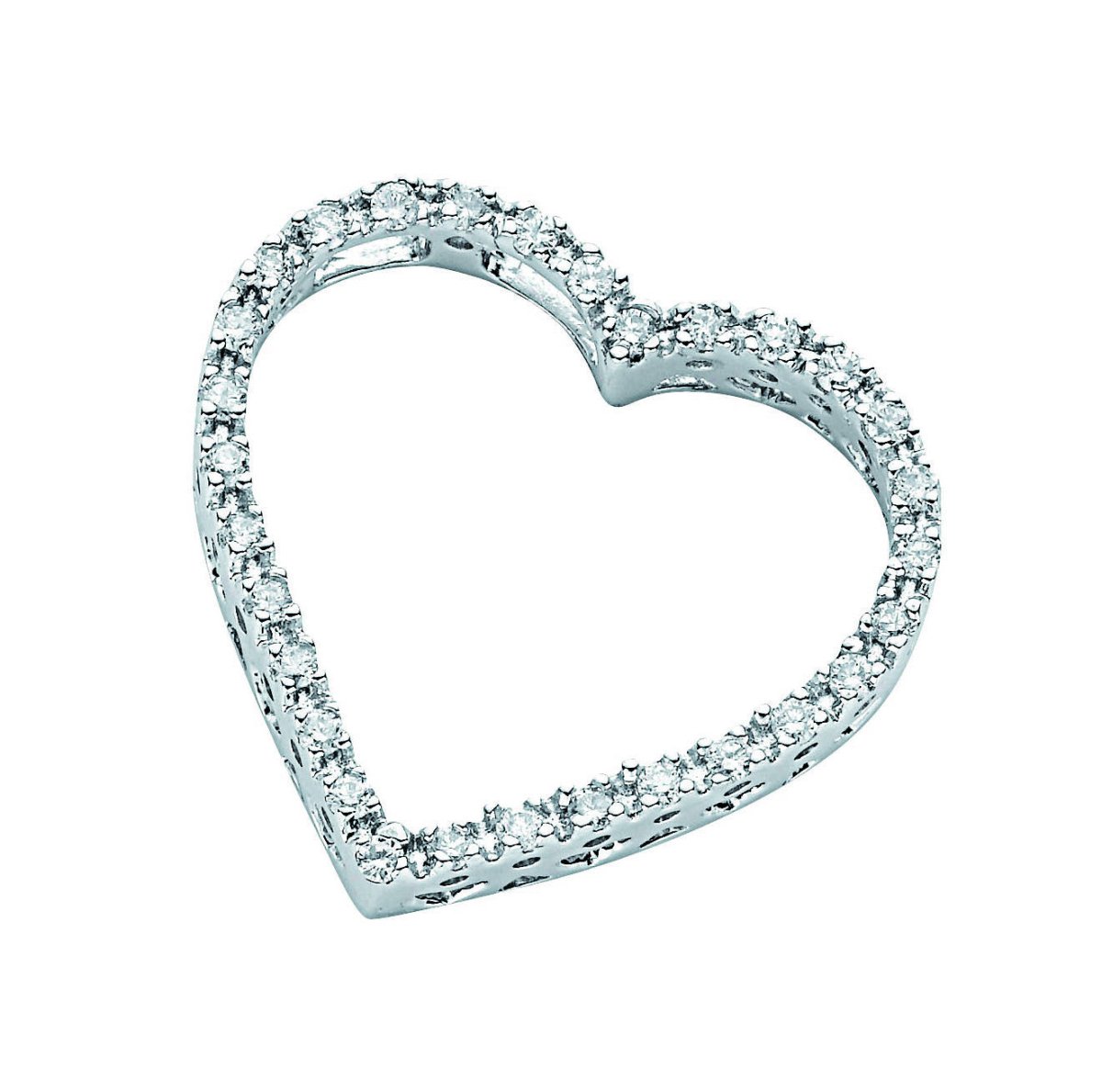 18ct White Gold 0.25ct Diamond Heart Pendant - Samuel Perry