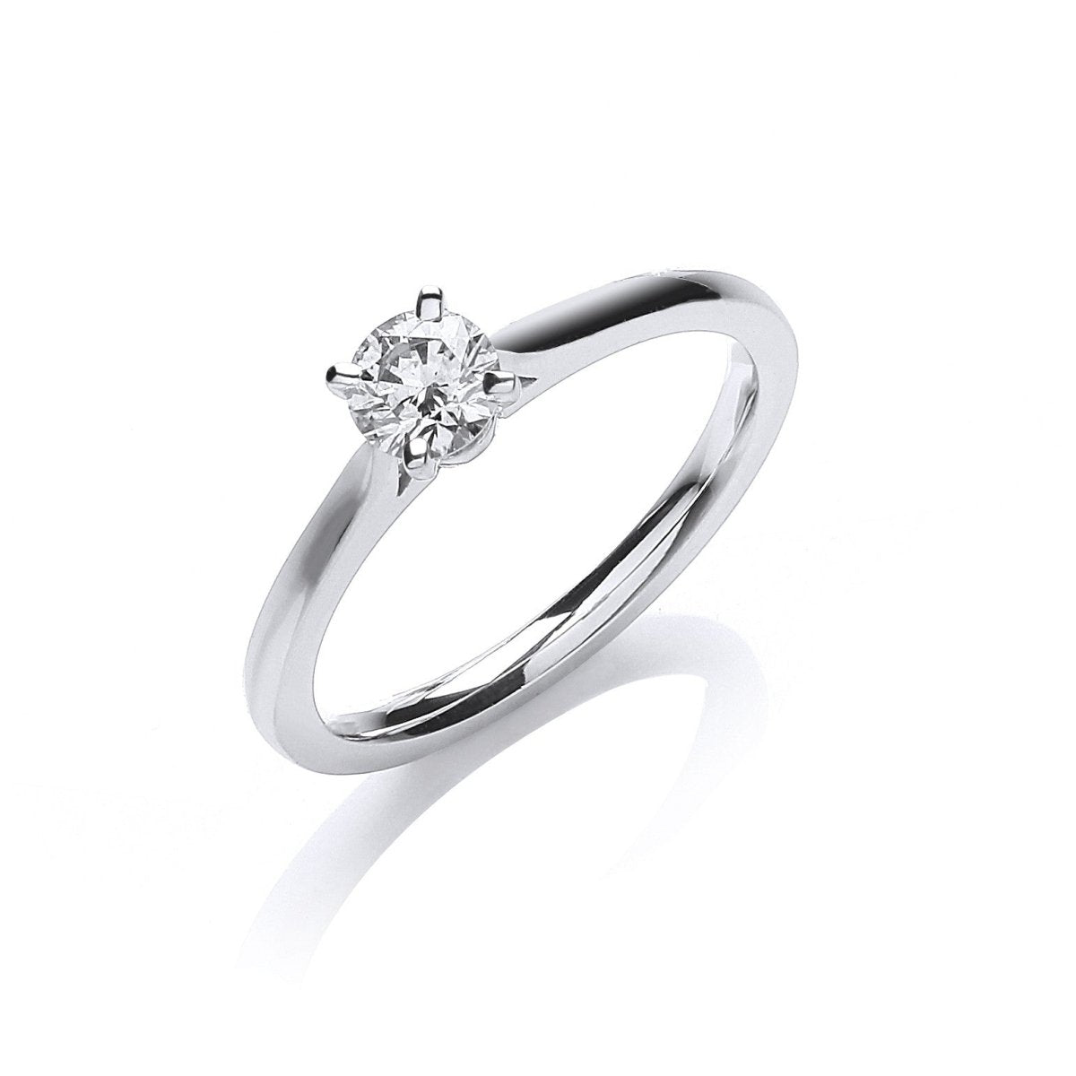 18ct White Gold 0.30ct Diamond Solitaire Ring - Samuel Perry