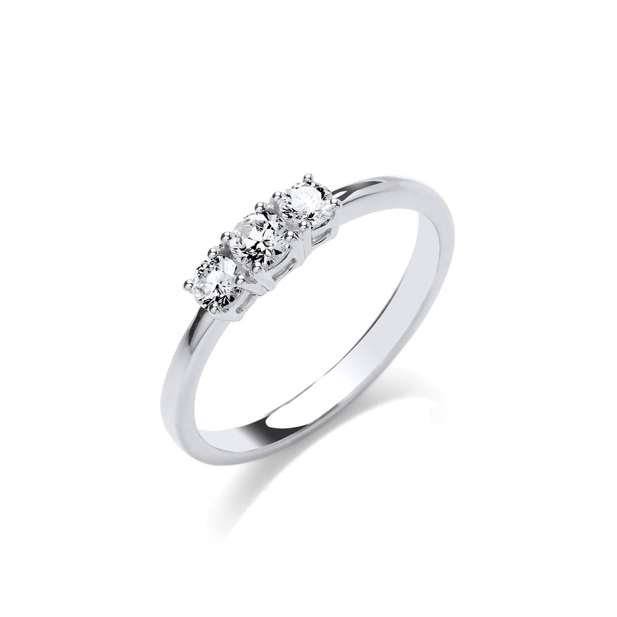 18ct White Gold 0.33ct Diamond Trilogy Ring - Samuel Perry