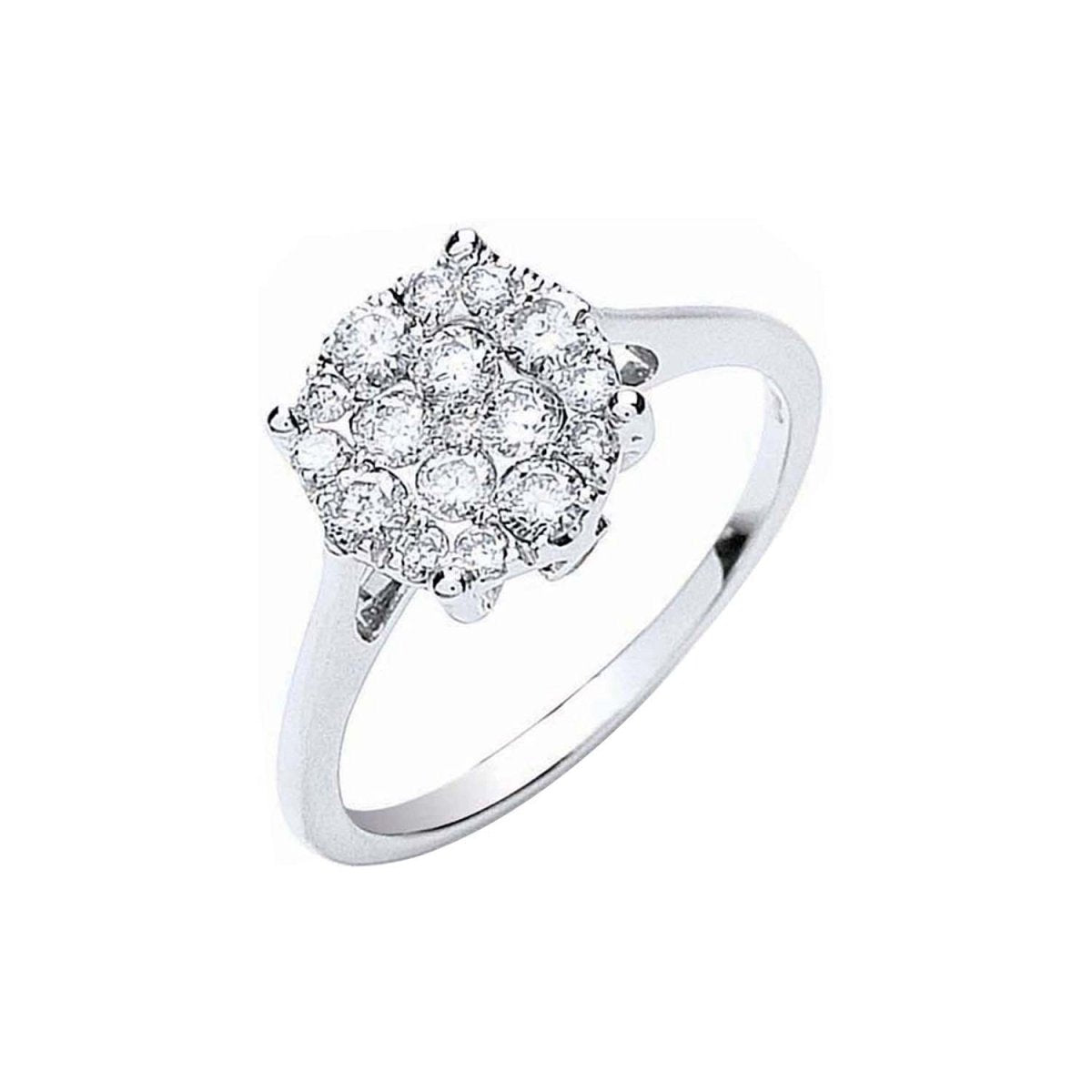 18ct White Gold 0.50ct Cluster Diamond Ring - Samuel Perry