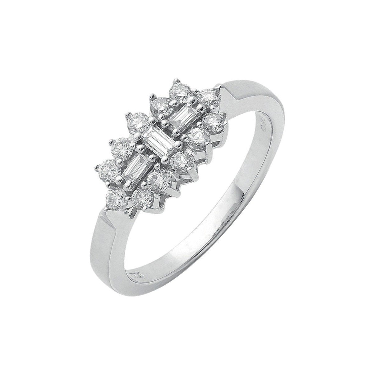 18ct White Gold 0.50ct Diamond Boat Cluster Ring - Samuel Perry