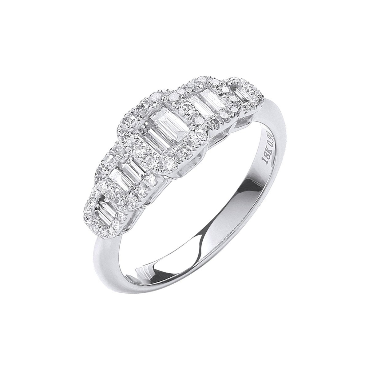 18ct White Gold 0.72ct Diamond Dress Ring - Samuel Perry