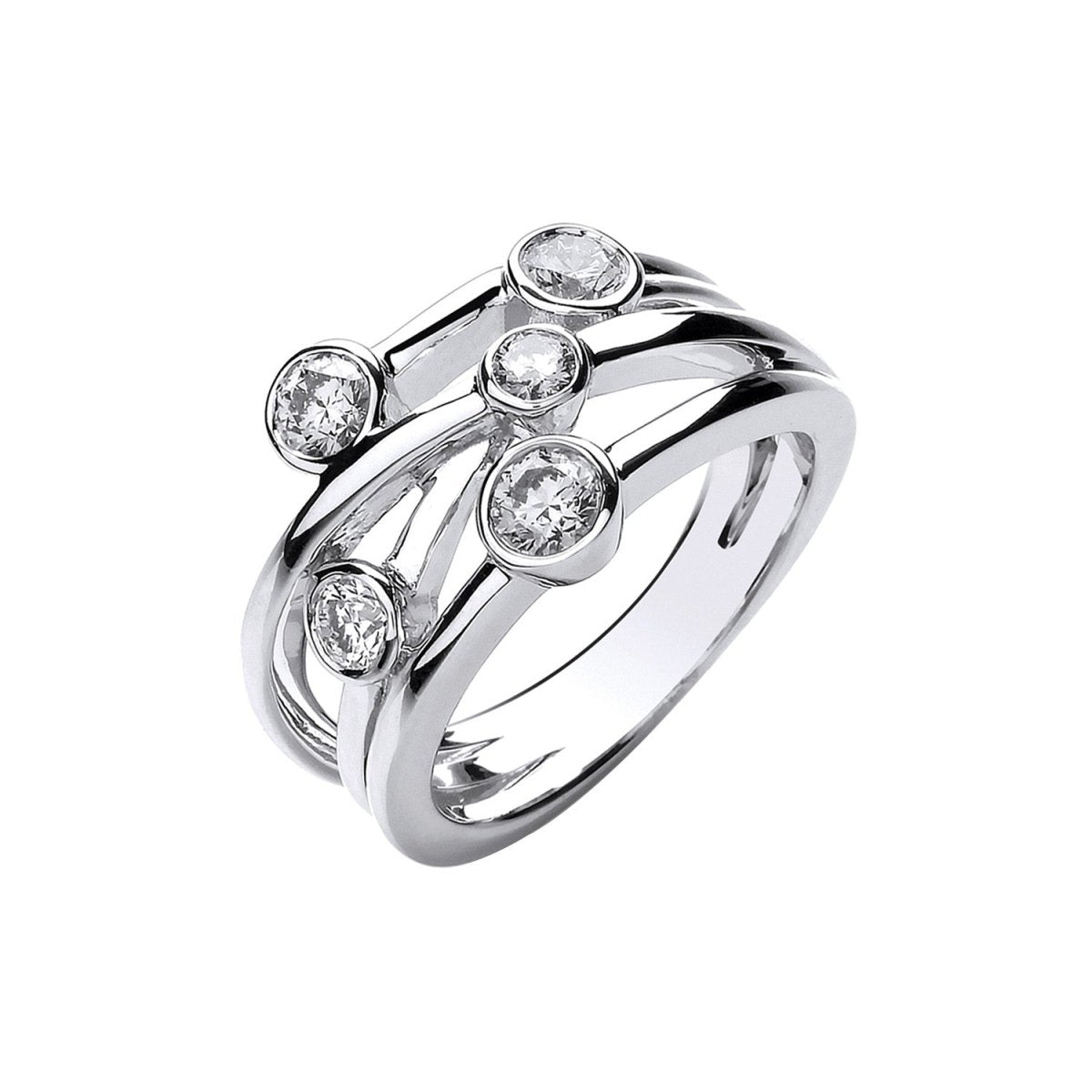 18ct White Gold 0.75ct Diamond Dress Ring - Samuel Perry