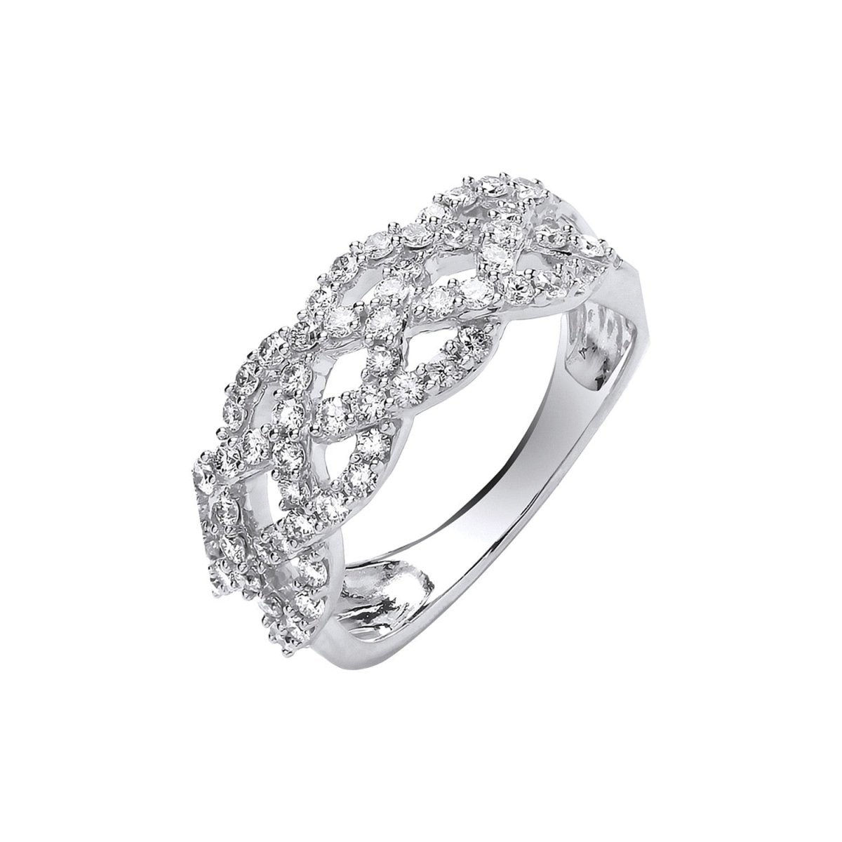 18ct White Gold 0.75ct Weaved Diamond Ring - Samuel Perry