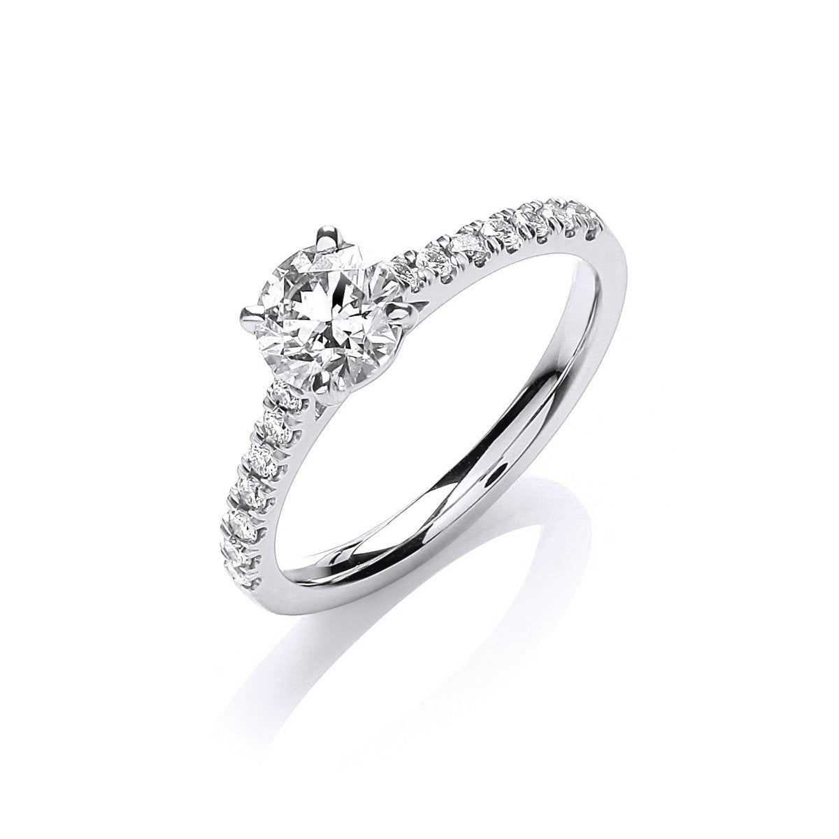 18ct White Gold 0.90ct Diamond Certificated Engagement Ring - Samuel Perry