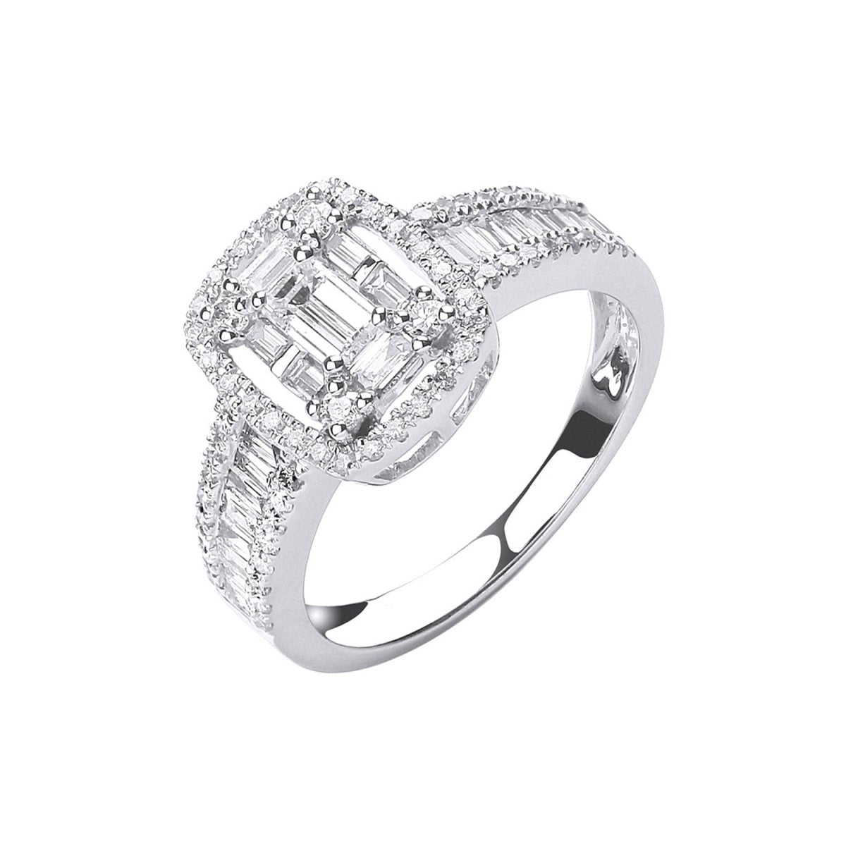 18ct White Gold 1.00ct Diamond Dress Ring - Samuel Perry