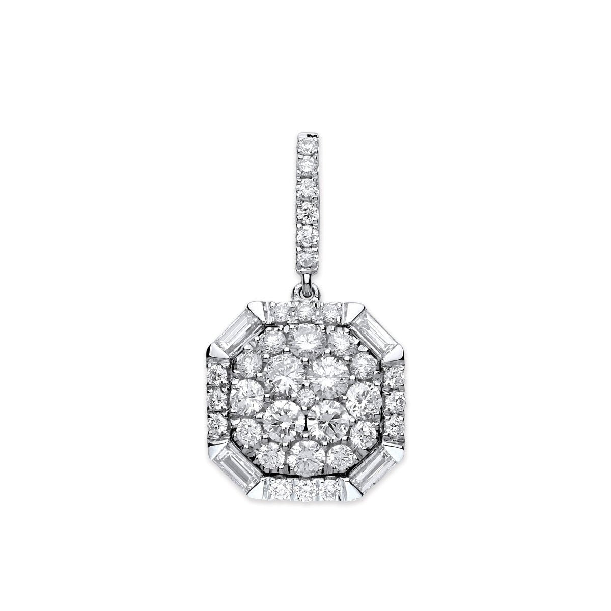18ct White Gold 1.00ct Diamond Pendant – Timeless Brilliance - Samuel Perry