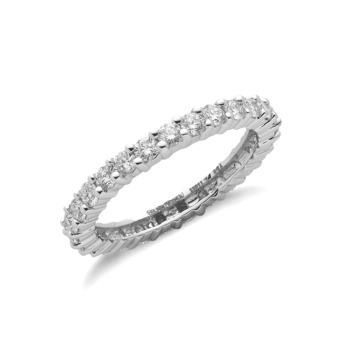 18ct White Gold 1.00ct Full Diamond Eternity Ring - Samuel Perry