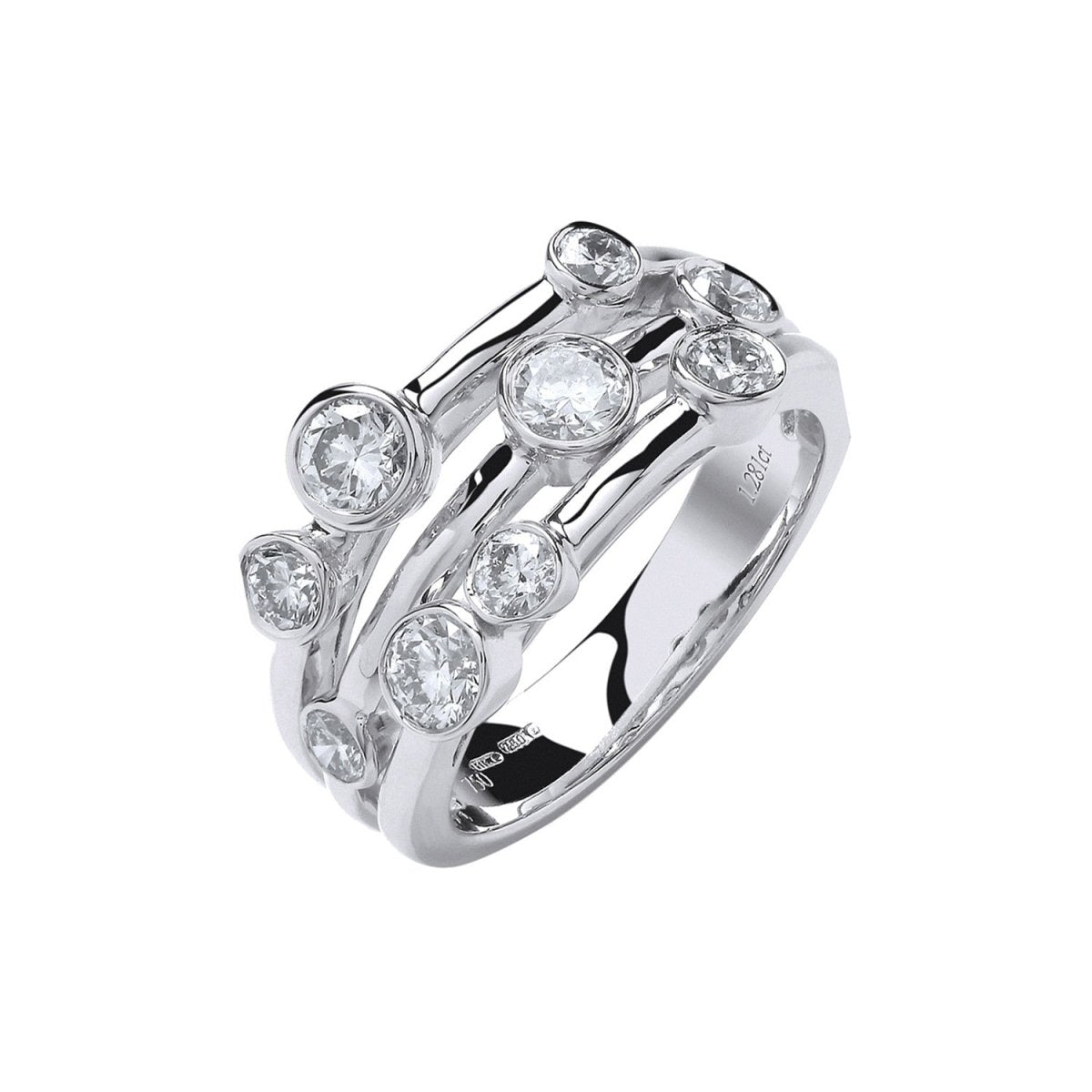 18ct White Gold 1.30ct Diamond Dress Ring - Samuel Perry