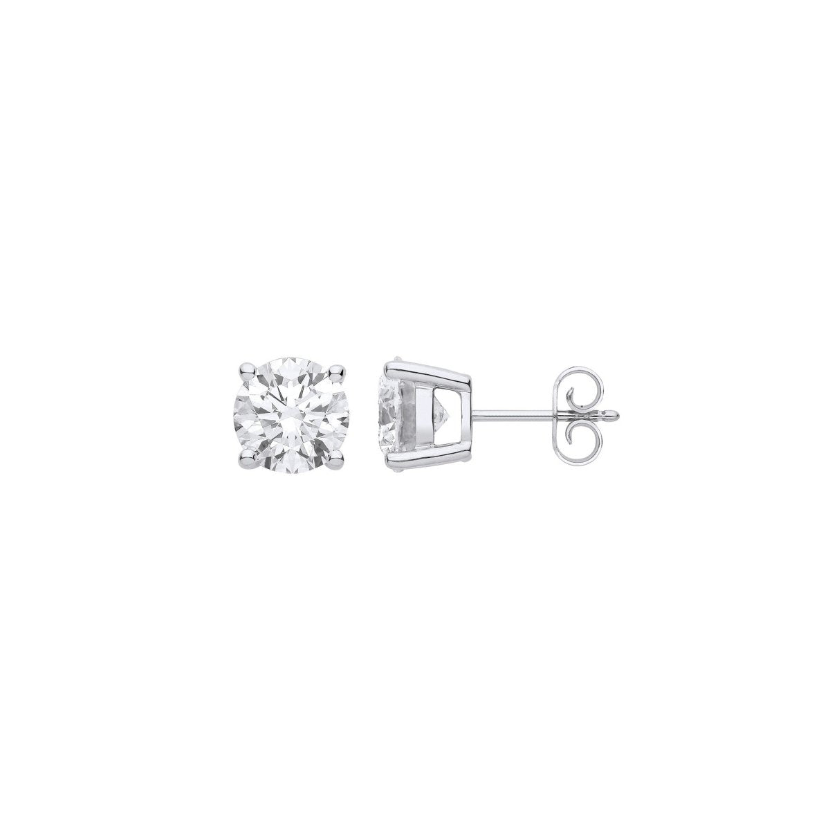 18ct White Gold 2.00ct Lab Grown Diamond Solitaire Earrings - Samuel Perry