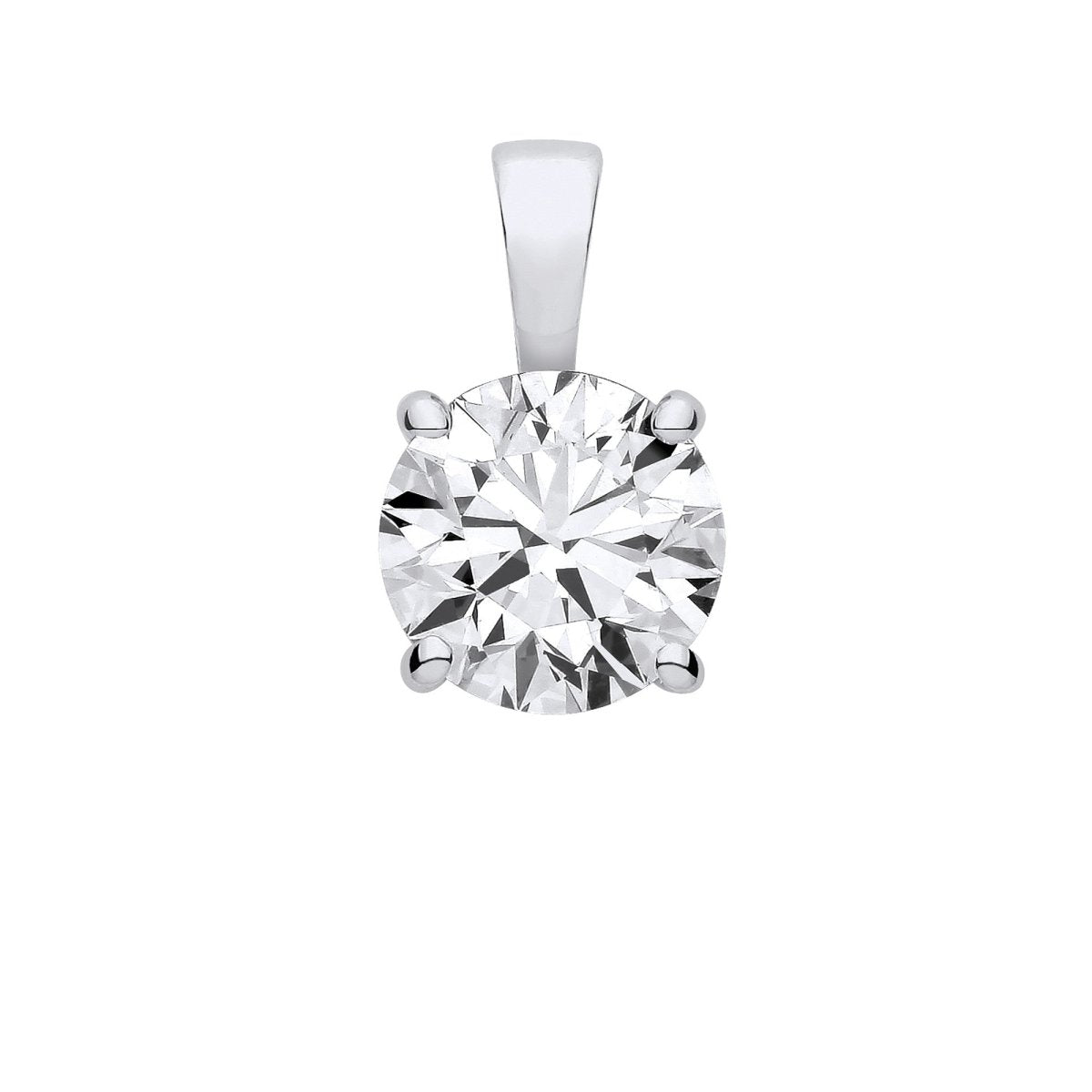 18ct White Gold 3.00ct Lab - Grown Diamond Pendant - Samuel Perry