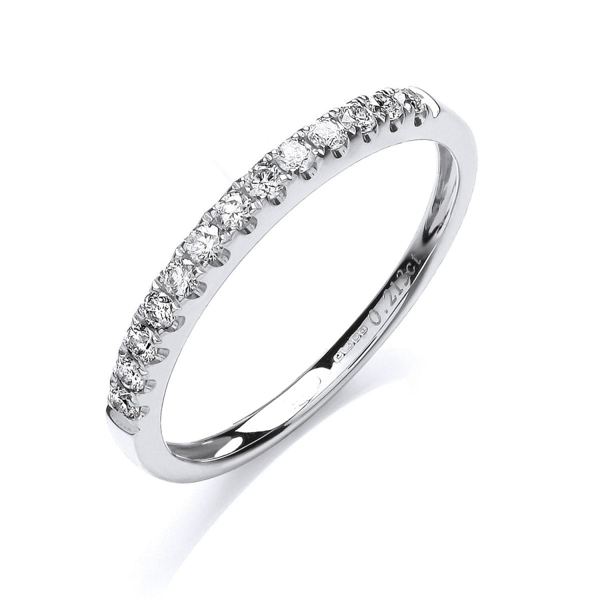 18ct White Gold Classic Half Eternity Diamond Band - Samuel Perry