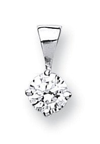 18ct White Gold Diamond Solitaire Pendant - Graceful Sparkle - Samuel Perry