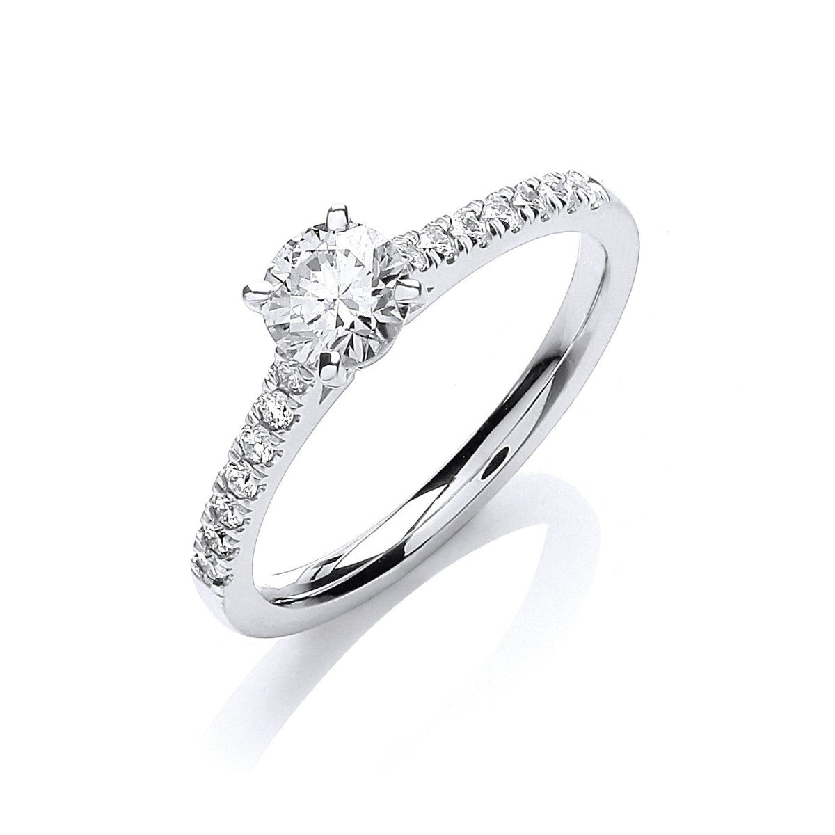 18ct White Gold Elegant Diamond Engagement Ring - Samuel Perry