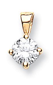 18ct Yellow Gold 0.25ct Claw Set Diamond Solitaire Pendant - Samuel Perry