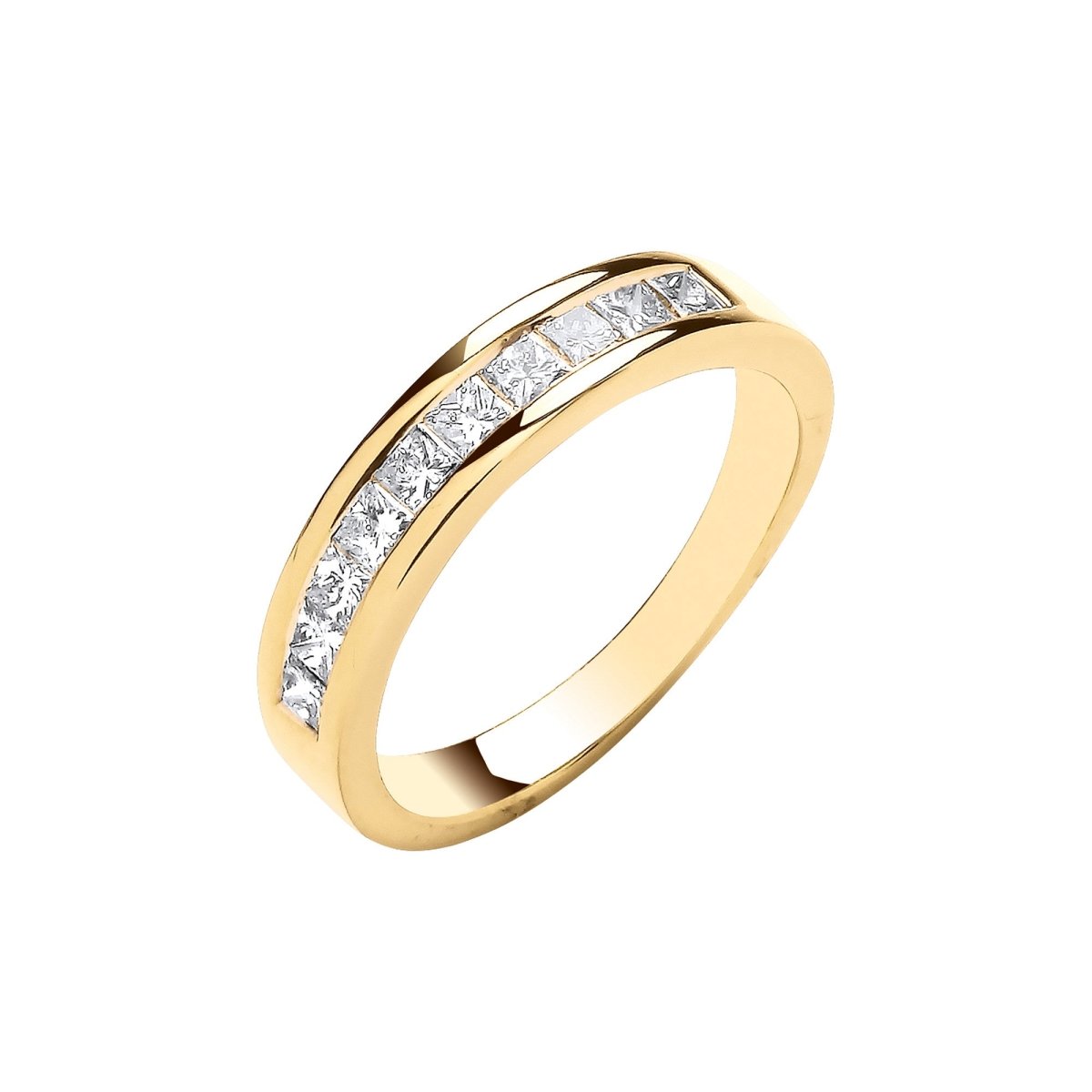 18ct Yellow Gold 0.50ct Princess Cut Diamond Eternity Ring | Samuel Perry