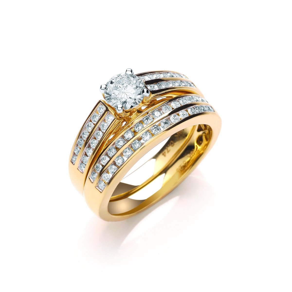 18ct Yellow Gold 1.00ct Diamond Fancy Bridal Set - Samuel Perry