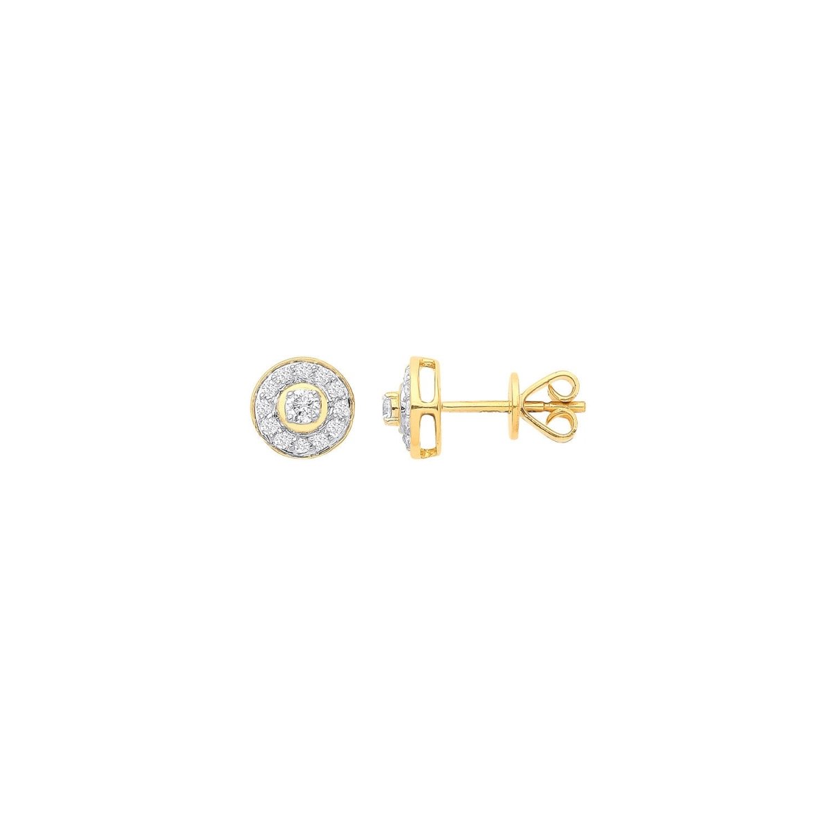 18ct Yellow Gold Halo 0.24ctw Diamond Studs - Samuel Perry