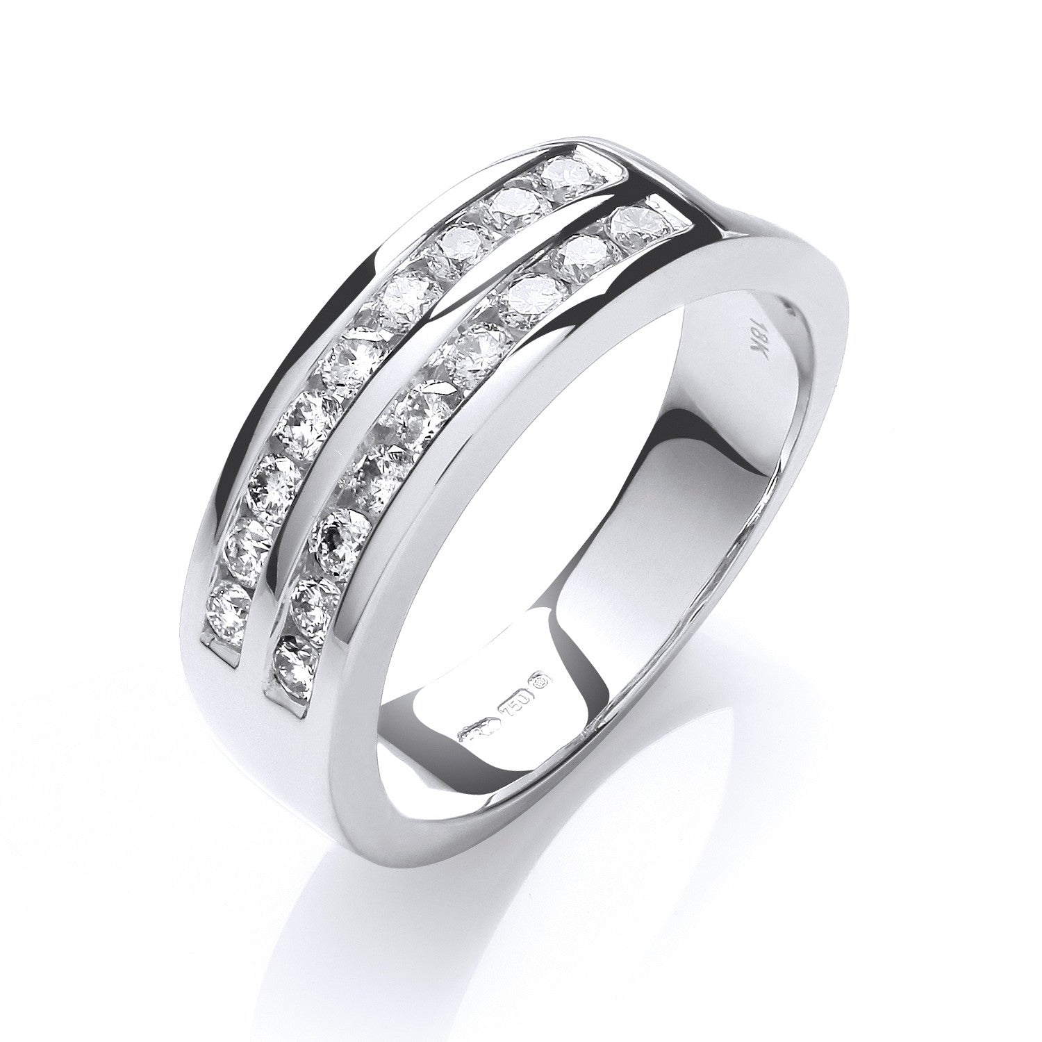 18ct White Gold 0.50ct Diamond Half Eternity Ring 