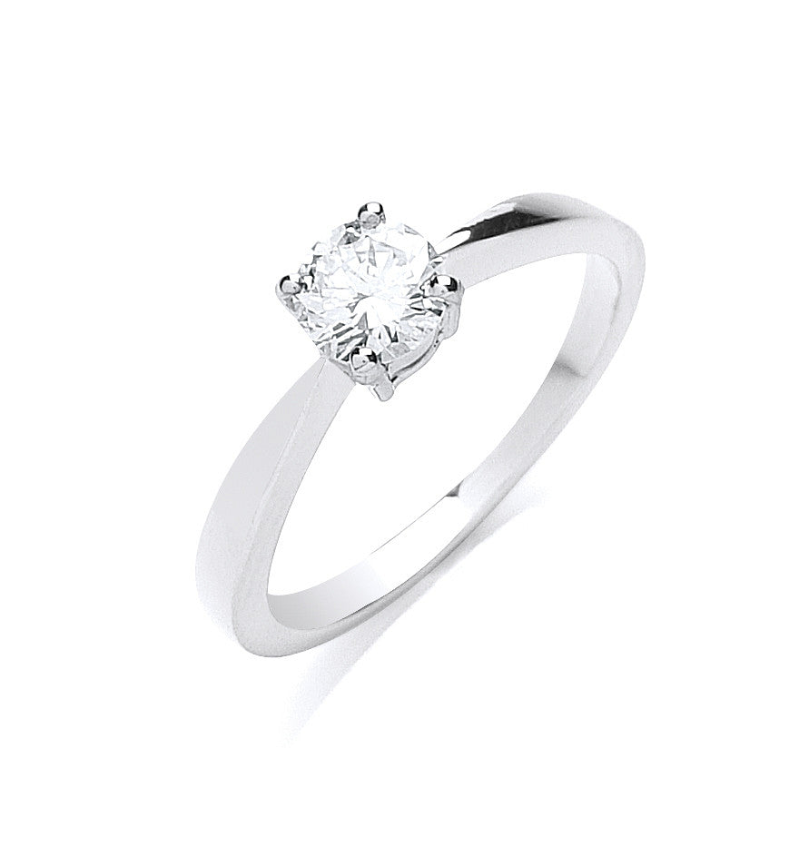 18ct White Gold Elegant Diamond Engagement Ring - Samuel Perry
