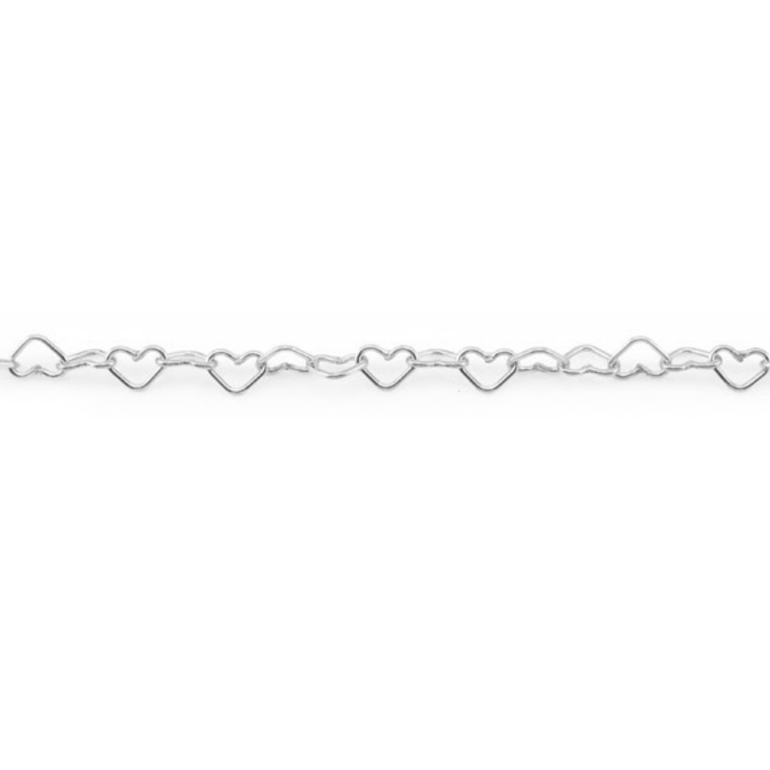 4mm Heart Jewellery Bracelet in Sterling Silver - Samuel Perry