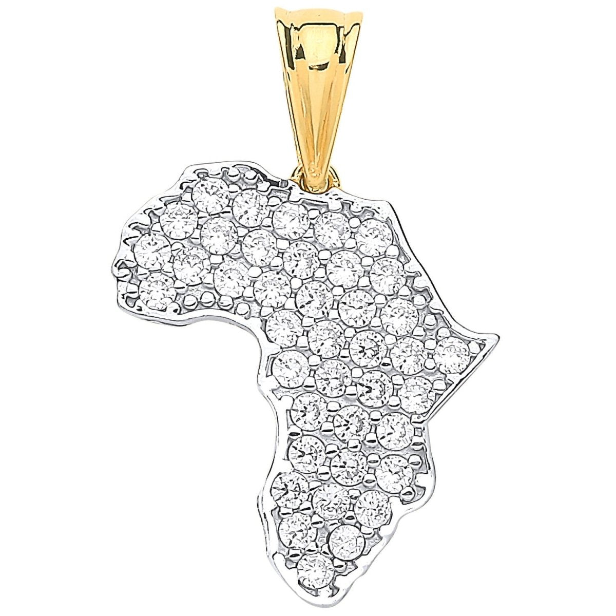 9ct Gold CZ Africa Map Hollow Pendant – Statement Piece - Samuel Perry