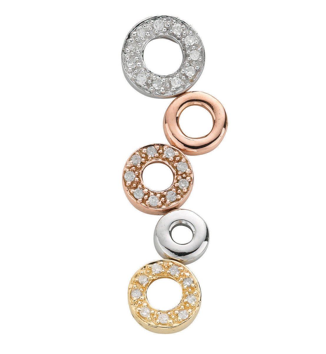 9ct Three - Colour Gold 0.18ct Diamond Drop Pendant – Unique Elegance - Samuel Perry